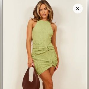 Pretty Little Thing | GREEN crinkle dress size 4